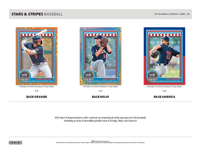 Baseball trading cards from USA Baseball 2025 Panini Stars & Stripes development program