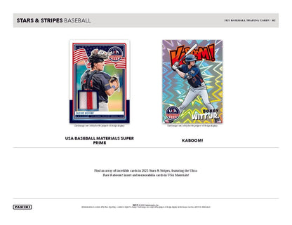 Baseball trading cards from the USA Baseball Stars & Stripes hobby box featuring national team players
