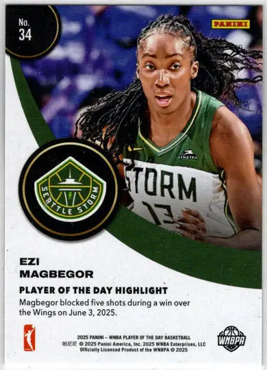 2025 Panini WNBA Player of the Day Blue Parallel Card 34 Ezi Magbegor 23/50 - Basketball Card Single