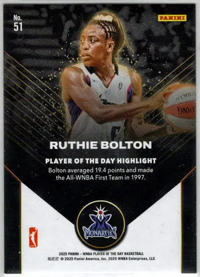 2025 Panini WNBA Player of the Day Blue Parallel Card 51 Ruthie Bolton 49/50 - Basketball Card Single