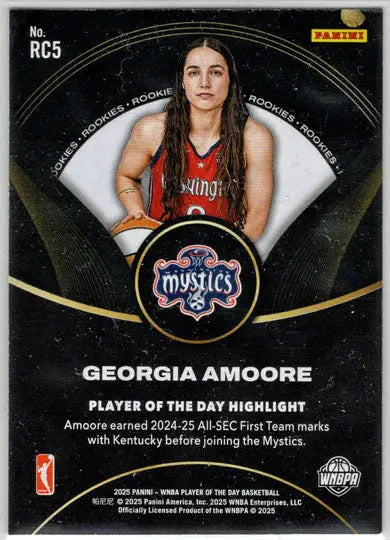 2025 Panini WNBA Player of the Day Blue Parallel Card RC5 Georgia Amoore 45/50 - Basketball Card Single