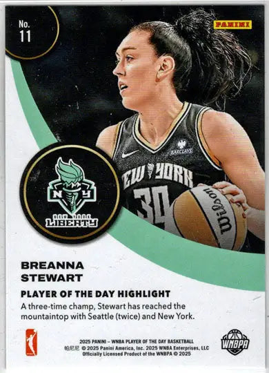 2025 Panini WNBA Player of the Day Orange Parallel Card 11 Breanna Stewart /199 - Basketball Card Single