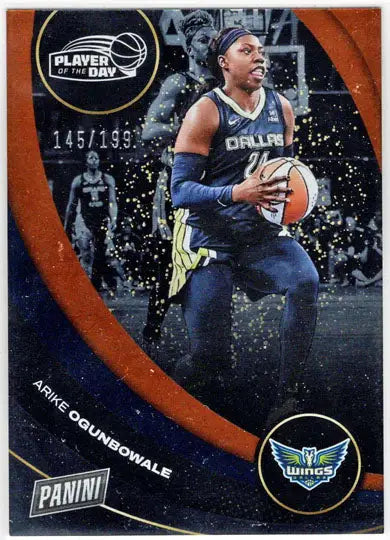 2025 Panini WNBA Player of the Day Orange Parallel Card 22 Arike Ogunbowale /199 - Basketball Card Single