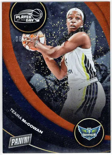 2025 Panini WNBA Player of the Day Orange Parallel Card 24 Teaira McCowan /199 - Basketball Card Single