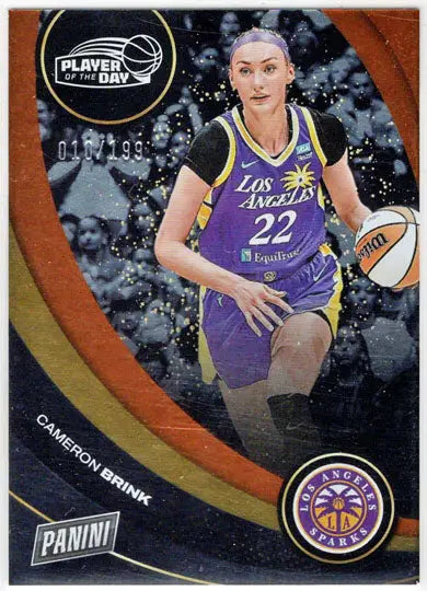 2025 Panini WNBA Player of the Day Orange Parallel Card 28 Cameron Brink 010/199 - Basketball Card Single