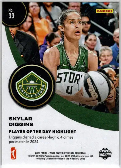 2025 Panini WNBA Player of the Day Orange Parallel Card 33 Skylar Diggins /199 - Basketball Card Single