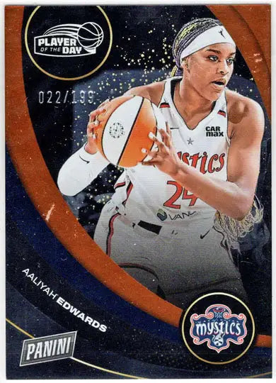 2025 Panini WNBA Player of the Day Orange Parallel Card 35 Aaliyah Edwards /199 - Basketball Card Single