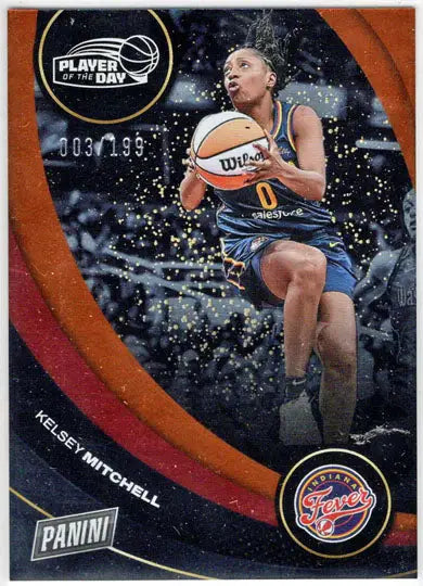 2025 Panini WNBA Player of the Day Orange Parallel Card 4 Kelsey Mitchell /199 - Basketball Card Single