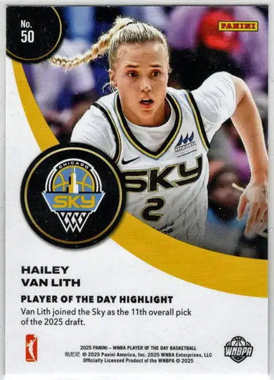 2025 Panini WNBA Player of the Day Orange Parallel Card 50 Hailey Van Lith /199 - Basketball Card Single