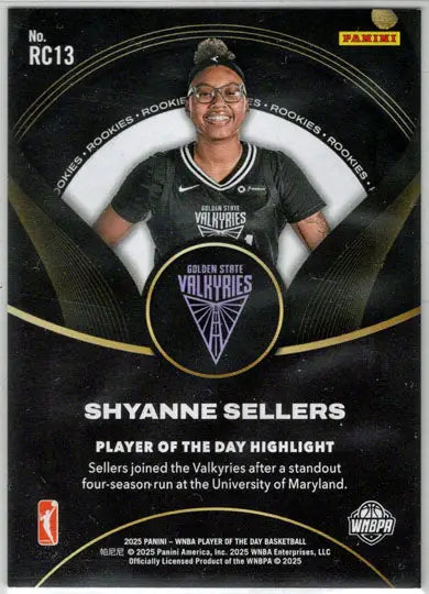 2025 Panini WNBA Player of the Day Orange Parallel Card RC13 Shyanne Sellers/199 - Basketball Card Single