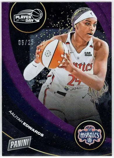 2025 Panini WNBA Player of the Day Purple Parallel Card 35 Aaliyah Edwards 06/25 - Basketball Card Single