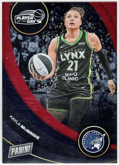 2025 Panini WNBA Player of the Day Red Parallel Card 18 Kayla McBride 02/99 - Basketball Card Single