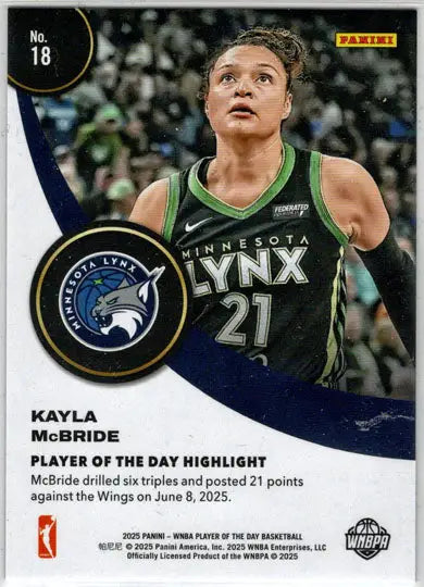 2025 Panini WNBA Player of the Day Red Parallel Card 18 Kayla McBride 02/99 - Basketball Card Single