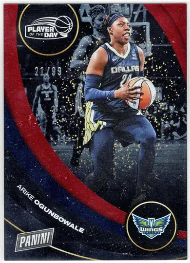 2025 Panini WNBA Player of the Day Red Parallel Card 22 Arike Ogunbowale 21/99 - Basketball Card Single