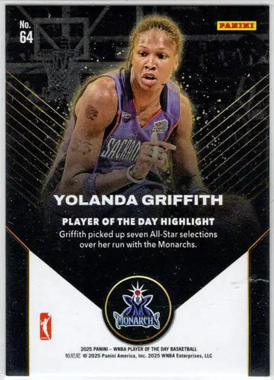 2025 Panini WNBA Player of the Day Red Parallel Card 64 Yolanda Griffith 87/99 - Basketball Card Single