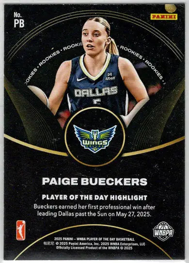 2025 Panini WNBA Player of the Day Rookie Card PB Paige Bueckers - Basketball Card Single