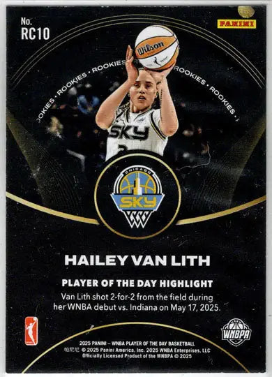 2025 Panini WNBA Player of the Day Rookie Card RC10 Hailey Van Lith - Basketball Card Single