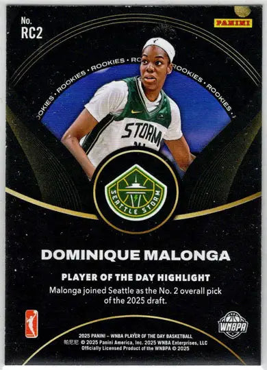 2025 Panini WNBA Player of the Day Rookie Card RC2 Dominique Malonga - Basketball Card Single