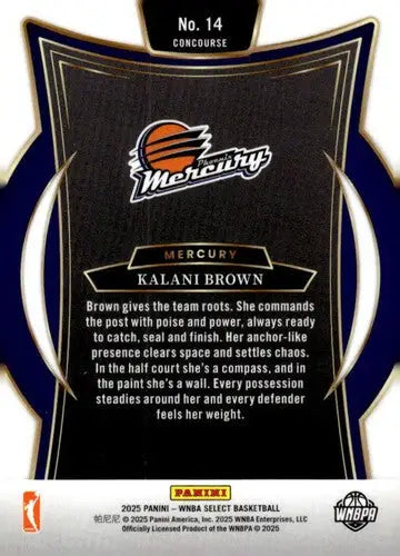 2025 Panini WNBA Select #14 Kalani Brown NM Near Mint Concourse ID:83473 - Basketball Card Single