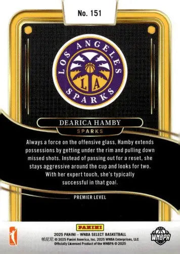 2025 Panini WNBA Select #151 Dearica Hamby NM Near Mint Premier Level ID:83852