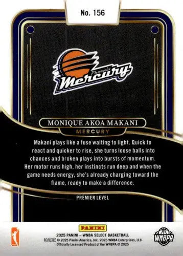 2025 Panini WNBA Select #156 Monique Akoa Makani NM Near Mint Premier L ID:83428 - Basketball Card Single