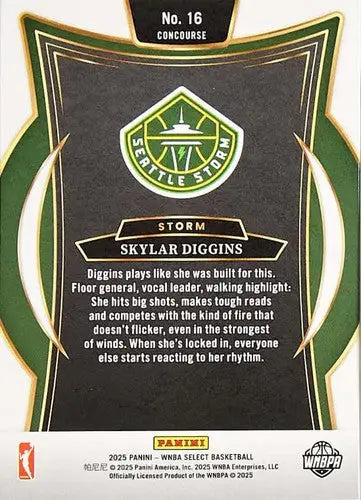 2025 Panini WNBA Select #16 Skylar Diggins NM Near Mint Concourse ID:83474 - Basketball Card Single