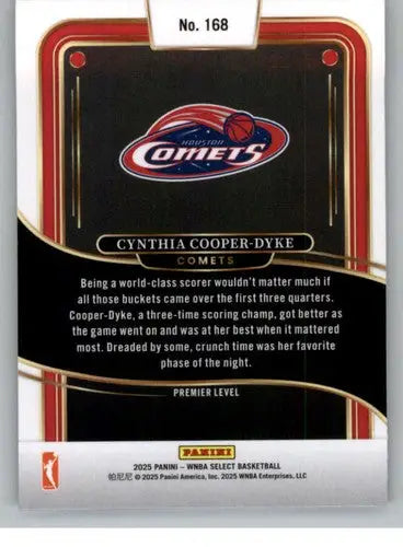 2025 Panini WNBA Select #168 Cynthia Cooper NM Near Mint Premier Level ID:83773 - Basketball Card Single