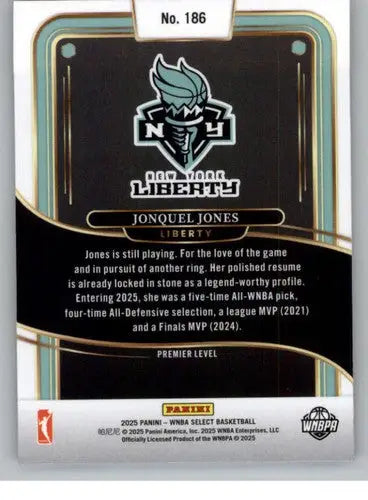 2025 Panini WNBA Select #186 Jonquel Jones NM Near Mint Premier Level ID:83777 - Basketball Card Single