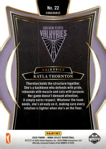 2025 Panini WNBA Select #22 Kayla Thornton NM Near Mint Concourse ID:83351 - Basketball Card Single