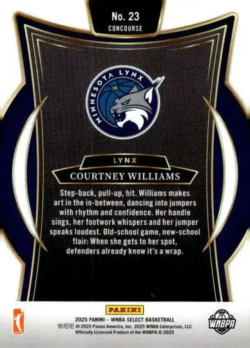 2025 Panini WNBA Select #23 Courtney Williams NM Near Mint Concourse ID:83476 - Basketball Card Single
