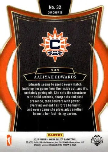 2025 Panini WNBA Select #32 Aaliyah Edwards NM Near Mint Concourse ID:83481 - Basketball Card Single