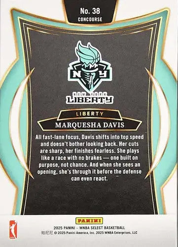 2025 Panini WNBA Select #38 Marquesha Davis NM Near Mint Concourse ID:83357 - Basketball Card Single