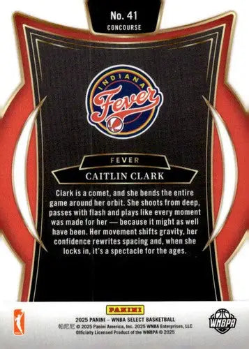 2025 Panini WNBA Select #41 Caitlin Clark NM Near Mint Concourse ID:83485 - Basketball Card Single