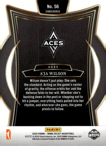2025 Panini WNBA Select #56 A’ja Wilson NM Near Mint Concourse ID:83489 - Basketball Card Single
