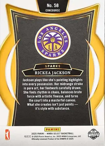 2025 Panini WNBA Select #58 Rickea Jackson NM Near Mint Concourse ID:83490 - Basketball Card Single