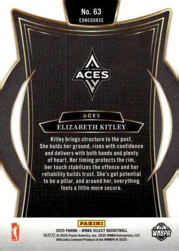 2025 Panini WNBA Select #63 Elizabeth Kitley NM Near Mint Concourse ID:83368 - Basketball Card Single