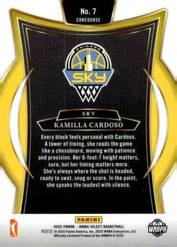 2025 Panini WNBA Select #7 Kamilla Cardoso NM Near Mint Concourse ID:83471 - Basketball Card Single