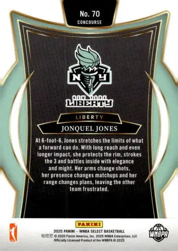 2025 Panini WNBA Select #70 Jonquel Jones NM Near Mint Concourse ID:83335 - Basketball Card Single