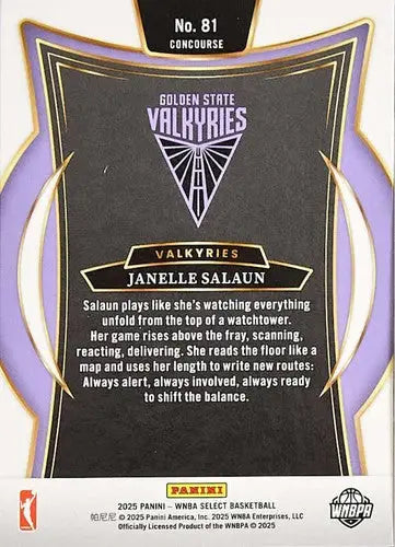 2025 Panini WNBA Select #81 Janelle Salaun NM Near Mint Concourse ID:83425