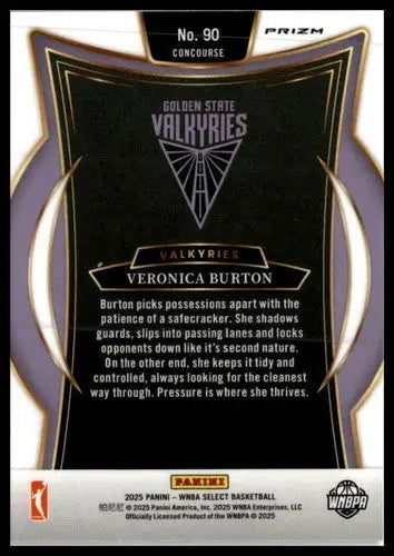 2025 Panini WNBA Select Pink Flash Prizms #90 Veronica Burton NM Near M ID:83430