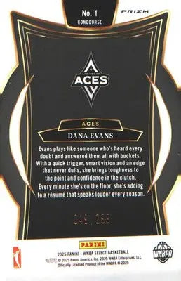 2025 Panini WNBA Select Red Cracked Ice #1 Dana Evans SN/299 - Basketball Card Single