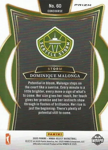 2025 Panini WNBA Select Silver Prizms #60 Dominique Malonga NM Near Min ID:83848