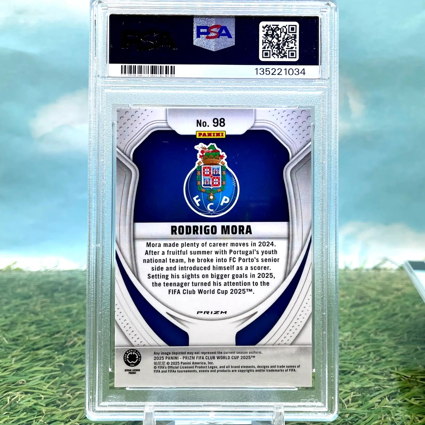 2025 Prizm Club World Cup Rodrigo Mora #98 Rookie (RC) Glitter PSA 10 - Soccer Card Single
