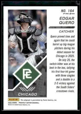 2025 Prospect Edition Edgar Quero #164 Holo Sigs - Pandora FOTL #/7 White Sox - Baseball Card Single