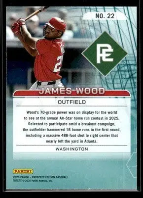 2025 Prospect Edition James Wood #22 20-80 Scale - Holo Silver #/25 Nationals - Baseball Card Single