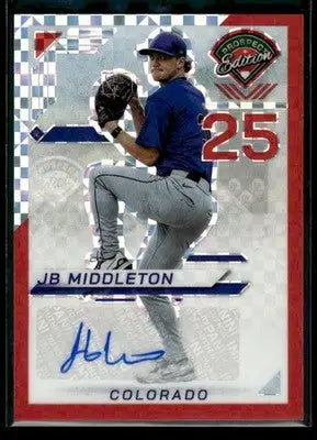 2025 Prospect Edition JB Middleton #168 Holo Ticket Sigs Red Power #/99 Rockies - Baseball Card Single