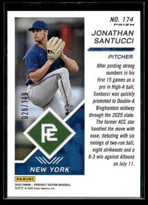 2025 Prospect Edition Jonathan Santucci #174 Holo Ticket Blue #/149 Mets - Baseball Card Single