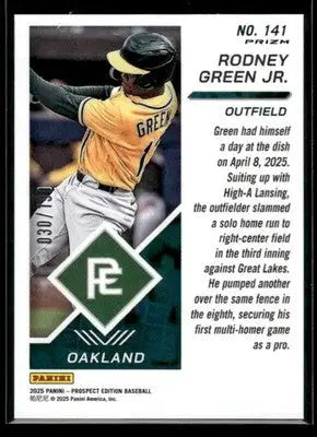 2025 Prospect Edition Rodney Green Jr. #141 Holo Ticket Red #/199 Athletics - Baseball Card Single