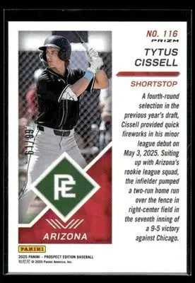 2025 Prospect Edition Tytus Cissell #116 Holo Ticket Purple #/99 Diamondbacks
