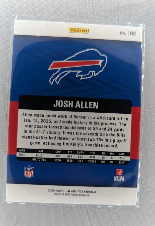 2025 Revolution Football - Josh Allen - Buffalo Bills - Base - #182 - Football Card Single